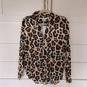 Topshop Brown and Black Button Down Shirt